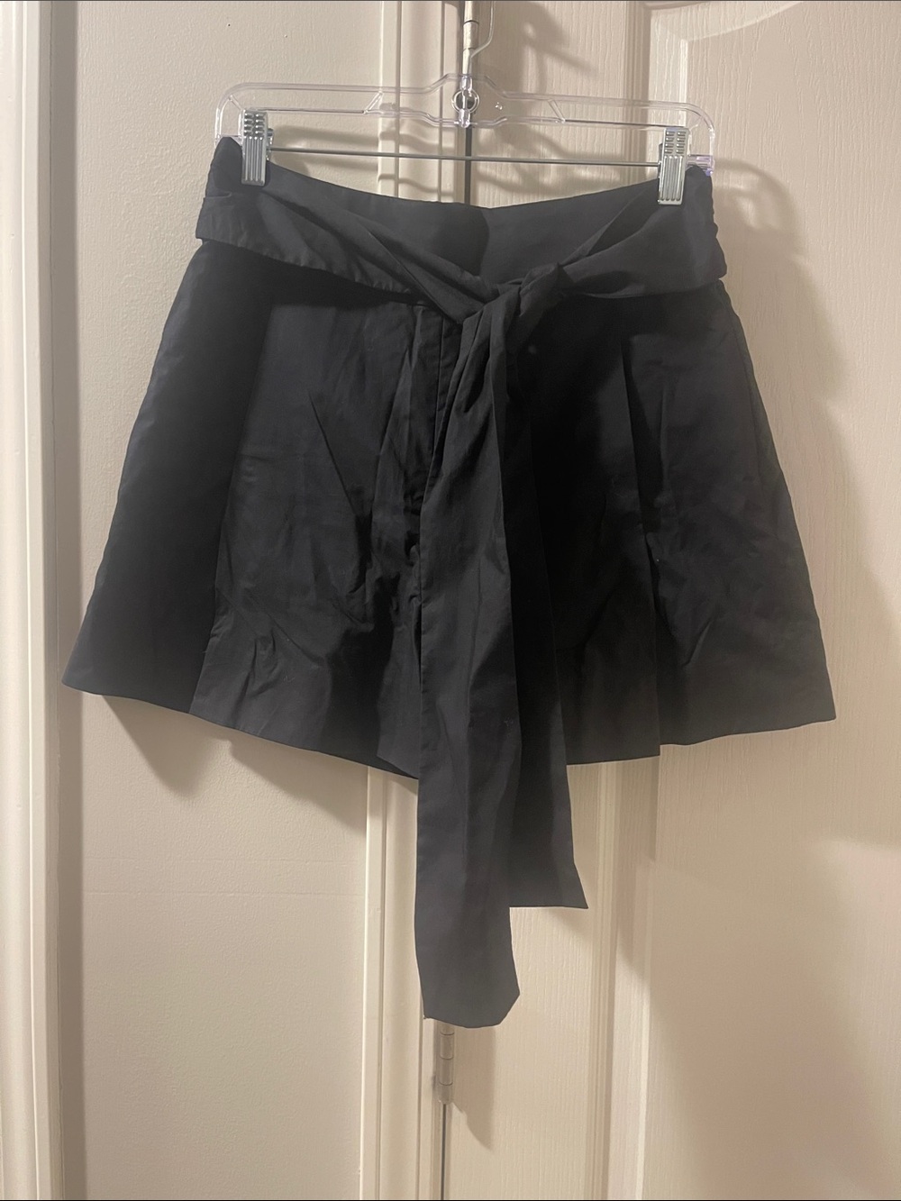 J. Crew Black High-Waist Tie Front Shorts